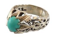 Silver Ring Turquoise Nishapuri High Quality