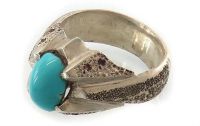 Silver Colorful Turquoise Silver Nishapuri Ring