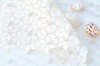 White Rhombus Mother Of Pearl Seashell Tile Mosaic