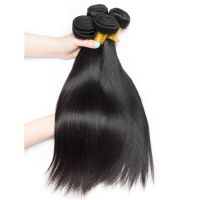 Dawn Hair Brazilian Straight Hair 3 Bundles with Closure Middle Part 100% Human Hair Weave Lace Closure with Bundles