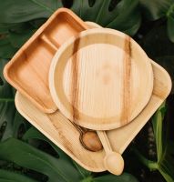 DISPOSABLE NATURAL PALM LEAF PLATE / NON TOXIC AND STURDY / FOR HOTEL BANQUETS BIOPACKAGING DISTRIBUTORS AND SUSTAINABLE EXPORT