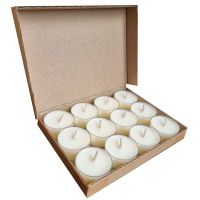 NATURAL WAX TEALIGHT CANDLES / CLEAN BURNING / READY TO USE FOR MASSAGE AROMATHERAPY & DECOR