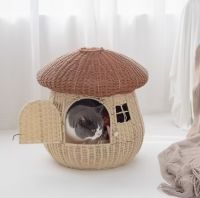 WOVEN RATTAN PET HOUSE / NATURAL MATERIAL / PORTABLE DESIGN FOR SMALL PETS / BULK EXPORT