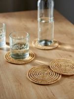 SUSTAINABLE RATTAN AND COCONUT COASTER SET