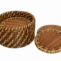 ECO COCONUT FIBER AND RATTAN COASTERS