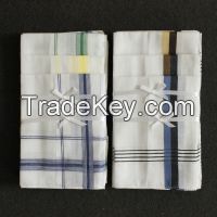 Good Quality Wholesale Cheap Cotton Stripe Men's Handkerchief