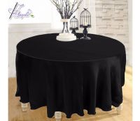 Cheap Basic Polyester Round White Tablecloth Iron-free Seamless For Wedding Events