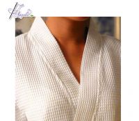 Super Water Absorption White Men Luxury Kimono Collar Waffle Bathrobe Turkish Cotton Sleepwear