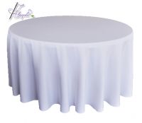 Cheap Basic Polyester Round White Tablecloth Iron-free Seamless For Wedding Events