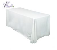 Cheap Basic Polyester Round White Tablecloth Iron-free Seamless For Wedding Events