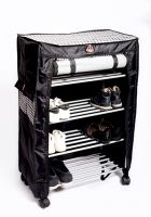 Trendy Steel Collapsible Shoe Stand (Black, Blue, 4 Shelves) (TRND007)