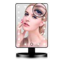 Makeup Mirror, 22 LED Lights and Touch Screen, Detachable 10X Magnification Spot Mirror, 360ÃÂ°Free Rotation, Battery Powered High Clarity Cosmetic Mirror MM138