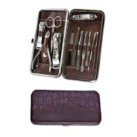 12pcs Manicure Set Pedicure Scissor Tweezer Knife Ear Pick Utility Nail Clipper Kit , Stainless Steel Nail Care Tool Set   ZT137