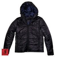 Mens Down Filled Paneled Hoodie Jacket