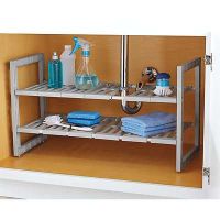 2 Tiers Expandable Under Sink Rack Kitchen Organizer