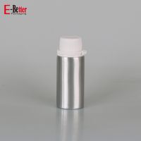 empty silver aluminum gasoline fuel additive bottle