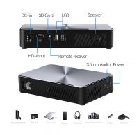 inProxima J10 DLP SMART Mobile travel projector with 8,000mAh Battery, 880 lumens brightness full hd better than LCD projector