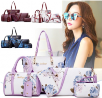 Buy One Get Five Free New Arrive Chinese Style Fashion Handbag Flower Pattern Tote Bag Beautiful Lady Boston Bag Pretty Ink Printing Shoulder Bag