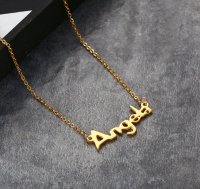 Stainless Steel Angel Letter Necklace 