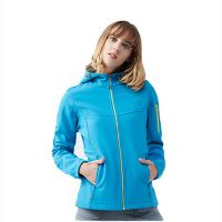 Wholesale Women Clothes Sport Waterproof Hooded Softshell Jacket