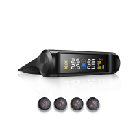 Universal Auto Tire Pressure Monitoring System/car Solar Tpms Wireless Bluetooth +4 External Sensor Lcd Display