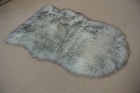 Two tone faux fur rug throw