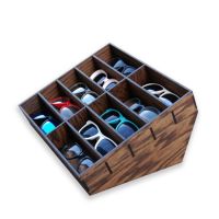 Customized sunglasses eyewear wood display eyewear MDF display stand organizer for supermarket From China