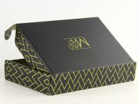 Matte Black Luxury Letters Printed Custom Logo Luxury Cardboard Packaging Gift Boxes From China