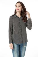 Button Down Shirts for Women&Atilde;&macr;&Acirc;&frac14;&iuml;&iquest;&frac12; Long Sleeve Collared Stripe Casual Blouse Shirts with Heart Beading on Front Chest 