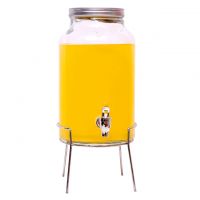 5.5L PLAIN  GLASS BEVERAGE DISPENSER WITH SLIVER RACK