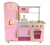 Modern White wooden toy kitchen, DIY wooden toy kitchen for kids From China