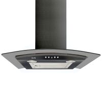 Glen 6071 EX Black Curved Glass Kitchen Chimney 60cm, Airflow 1000 m3/h