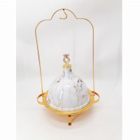 gold metal plate dessert plate set cake tray with hang cover  From China