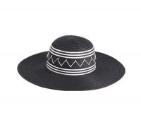 black paper braid floppy hat