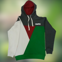 Multi color panel custom logo Fleece hoodie From Pakistan