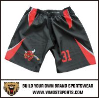 OEM 100% Polyester  Custom Sublimation Ice hockey shorts