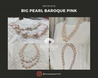 necklace big baroque pearl pink