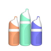Glass Baby Feeding Bottles with Silicone Protective Cover From China