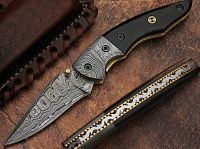 HAND MADE DAMASCUS KNIVES WITH BLACK HORN HANDEL