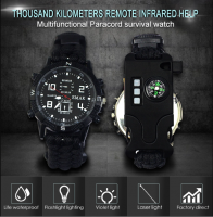 Hot Sale Wholesale Manual Survival Outdoor Equipment Military Watch, Customized Design Multi-functional Paracord Watch