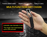 Survival Climbing Button Carabiner Paracord Keychain, Paracord Keyring For Paracord Mountain Buckle Camping