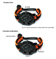 Wholesale Factory Paracord Accessories Paracord Survival Watch, Factory Sale Cheap Camping Gear Watch Men