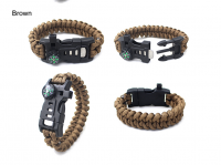 Mini Outdoor Traveling 5 IN 1 Buckle Compass Bracelet, Survival Hand Bangle Colorful Hiking Bracelet