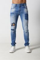 Men's Skinny jeans with distressed and patches