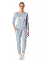 Blue Fleece Pajamas Set From Turkey