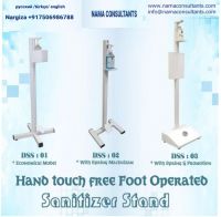 Hand touch free foot operated hand sanitizer stands