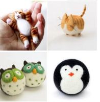 DIY wholesale handmade wool felt animals ornaments decoration needle felted animal toys 