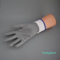 GREY CUT-RESISTANT 3 WHITE PU PALM GLOVE