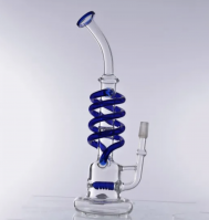 DF2041 Spring Perc Glass Water Pipe Glass Smoking Water Pipe