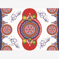 Muslin Style Ramadam Printing Table cloth and plastic Vinyl Table cover From China